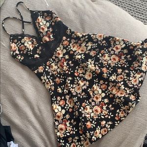 Floral lacy mini dress